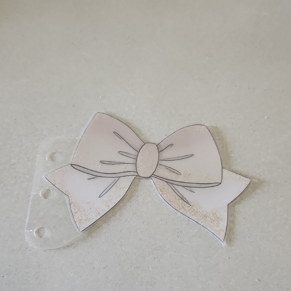 Elegant Cream Bow Planner Accessory